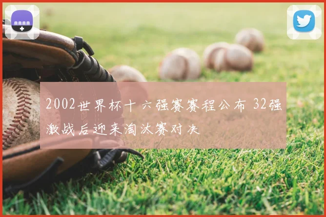 2002世界杯十六强赛赛程公布 32强激战后迎来淘汰赛对决