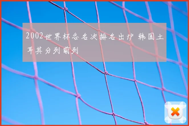 2002世界杯各名次排名出炉 韩国土耳其分列前列